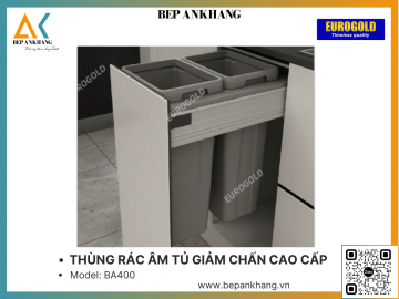 THÙNG RÁC ÂM TỦ GIẢM CHẤN CAO CẤP EUROGOLD BA400 - 400mm